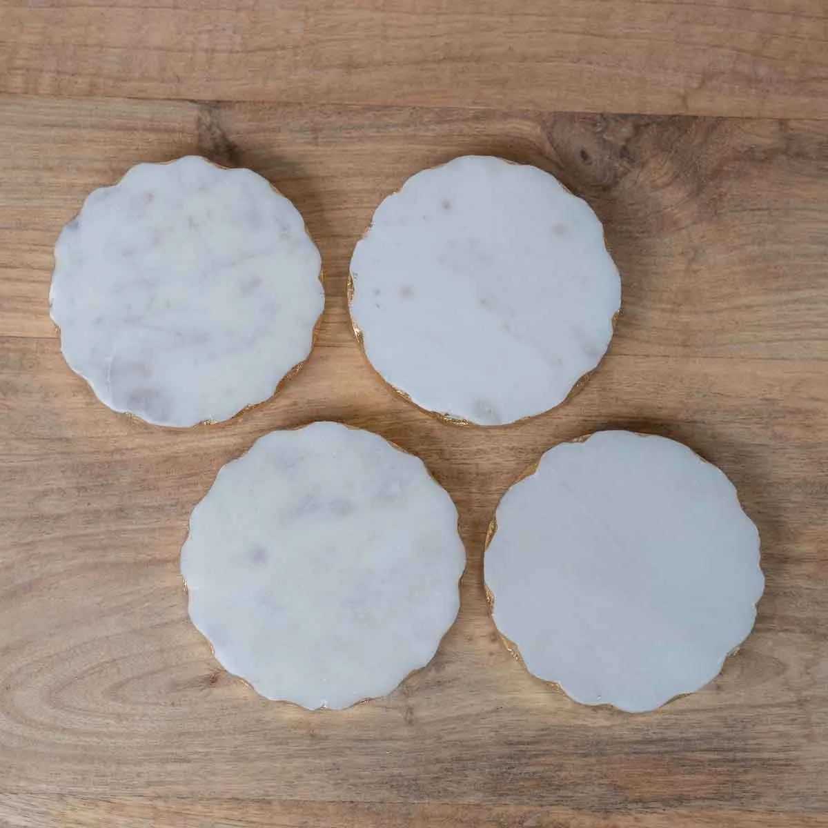 Marble Coasters - White/Gold