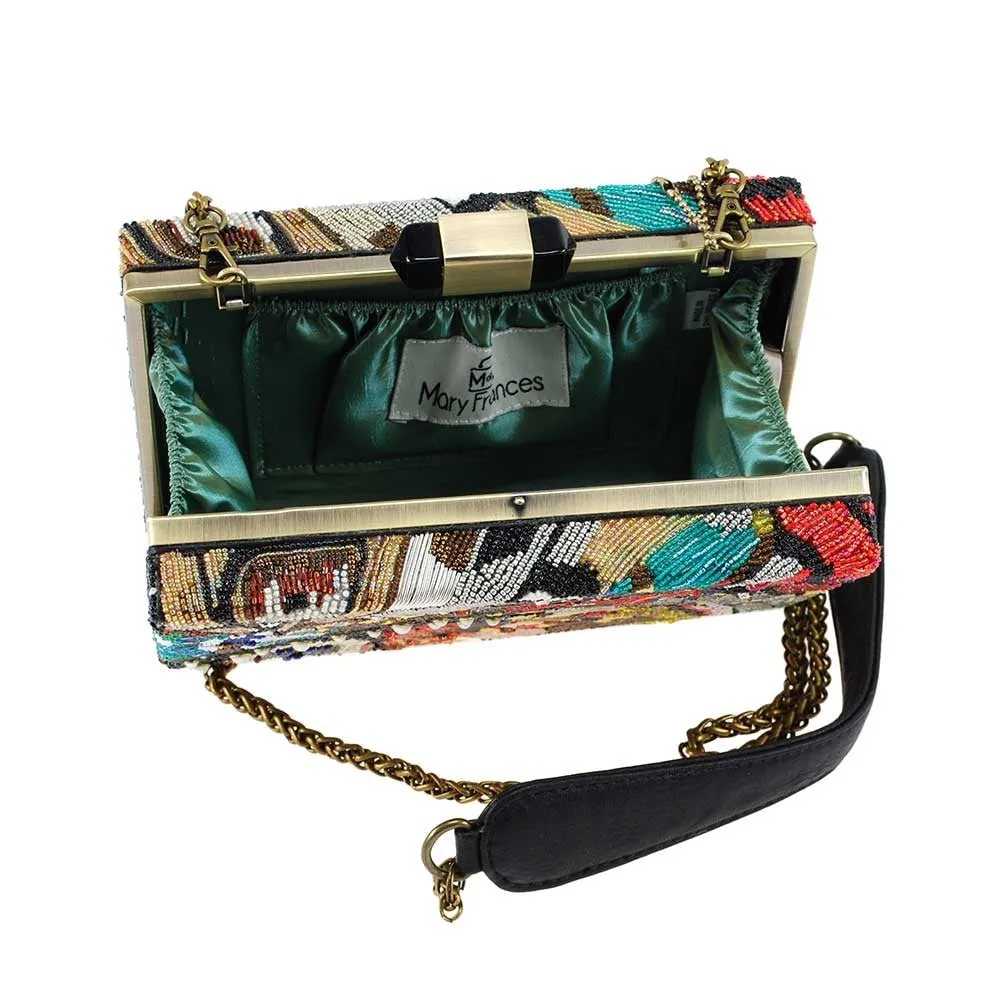 Mary Frances Modern Butterfly Beaded Cross body Handbag