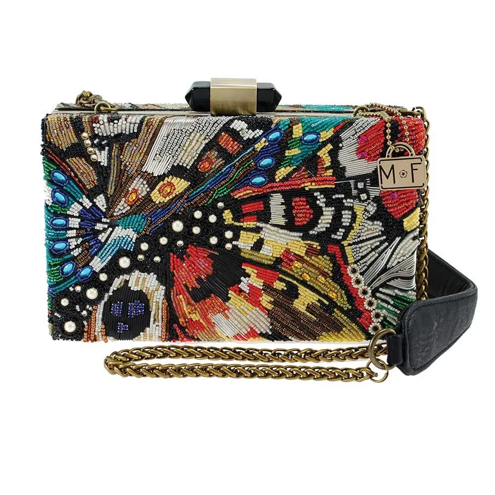 Mary Frances Modern Butterfly Beaded Cross body Handbag