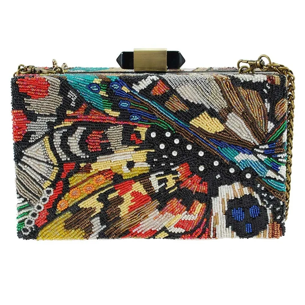 Mary Frances Modern Butterfly Beaded Cross body Handbag