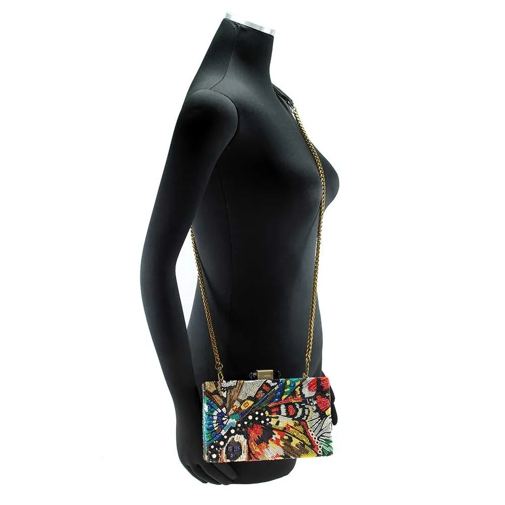 Mary Frances Modern Butterfly Beaded Cross body Handbag