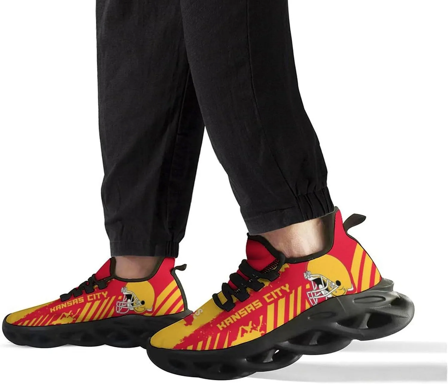 Men's American Football Flex Control Sneakers Casual Breathable Fans Sports Workout Athletic Gym Slip-on Shoes Gifts Game Day