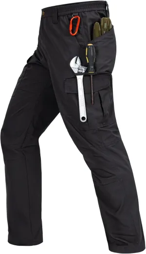 Mens Cargo Work Pants Waterproof Hiking Pants for Men Ripstop Tactical Pants Multi Work Pants with 7 Pockets