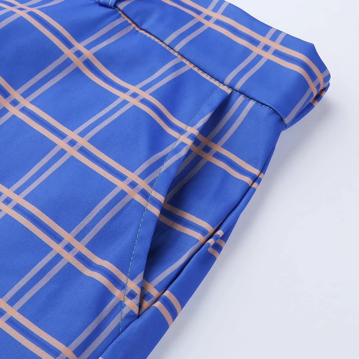 Mens Dress Pants, Men's Fashion Stretch Dress Pants Slim Fit Plaid Business Skinny Long Pants Casual Dress Pants