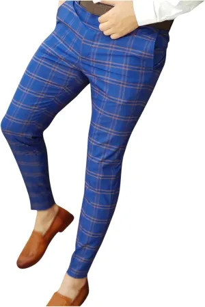 Mens Dress Pants, Men's Fashion Stretch Dress Pants Slim Fit Plaid Business Skinny Long Pants Casual Dress Pants