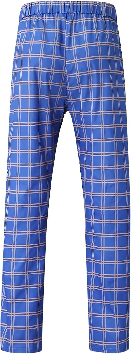Mens Dress Pants, Men's Fashion Stretch Dress Pants Slim Fit Plaid Business Skinny Long Pants Casual Dress Pants