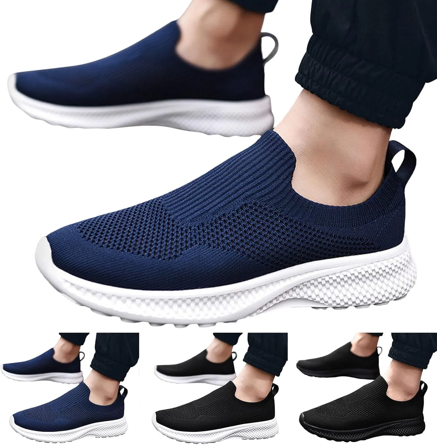 Men's Fashion Sneakers Mens Athletic Shoes Slip on Shoe for Men Walking Shoe for Men Mesh Casual Sneaker