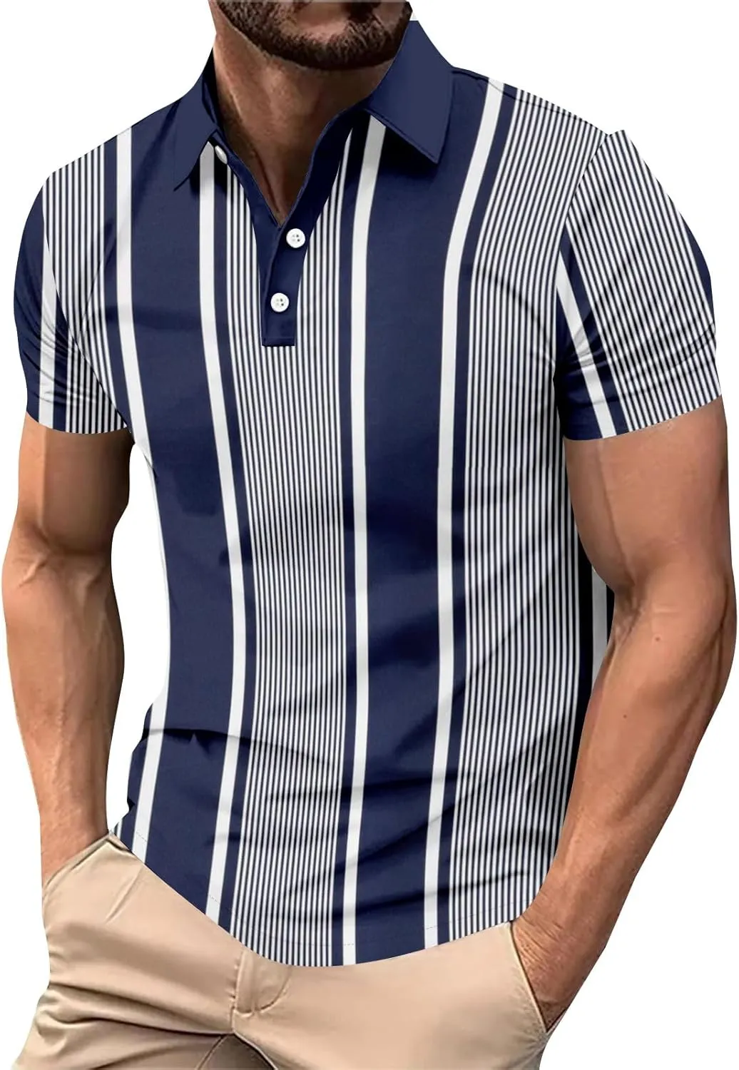 Men's Golf Polo Shirts Crewneck Dry Fit Slim Fit Soft Work Summer Shirts