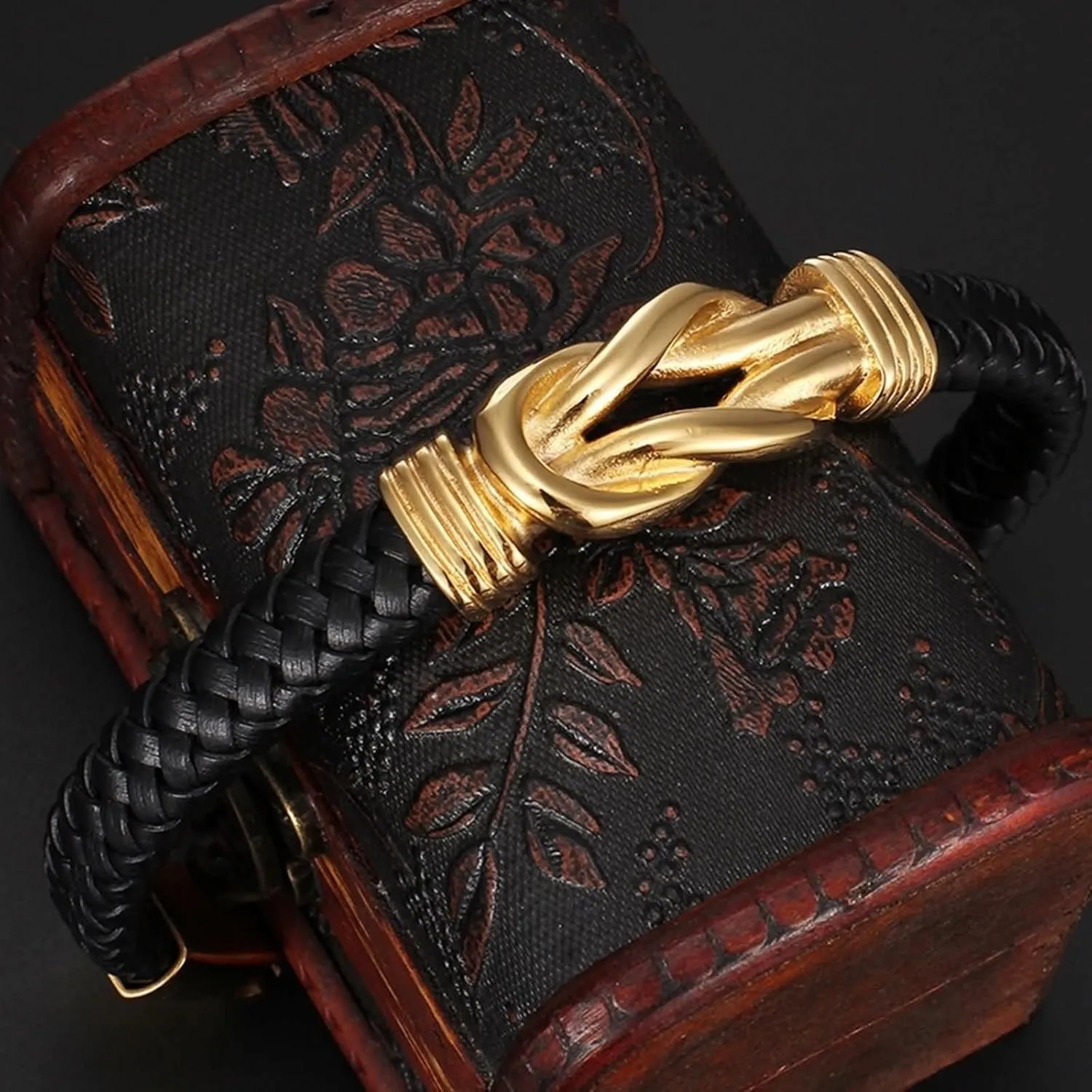 Men's Leather Bracelet, Men Jewelry Bracelet Braid Punk Bracelet Set Mens Accessories Jewelry