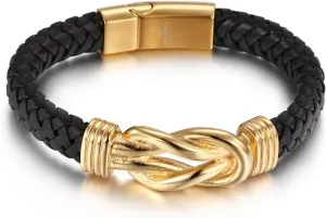 Men's Leather Bracelet, Men Jewelry Bracelet Braid Punk Bracelet Set Mens Accessories Jewelry
