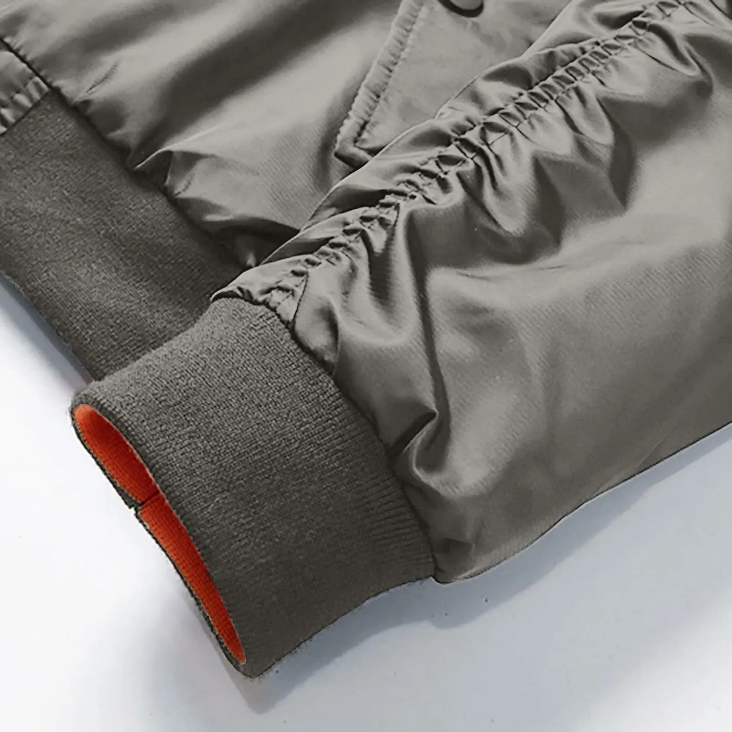 Men's Lightweight Jacket Trendy Casual Full Zip Stand Collar Long Sleeve Pleats Windbreaker Bomber Coat With Pocket