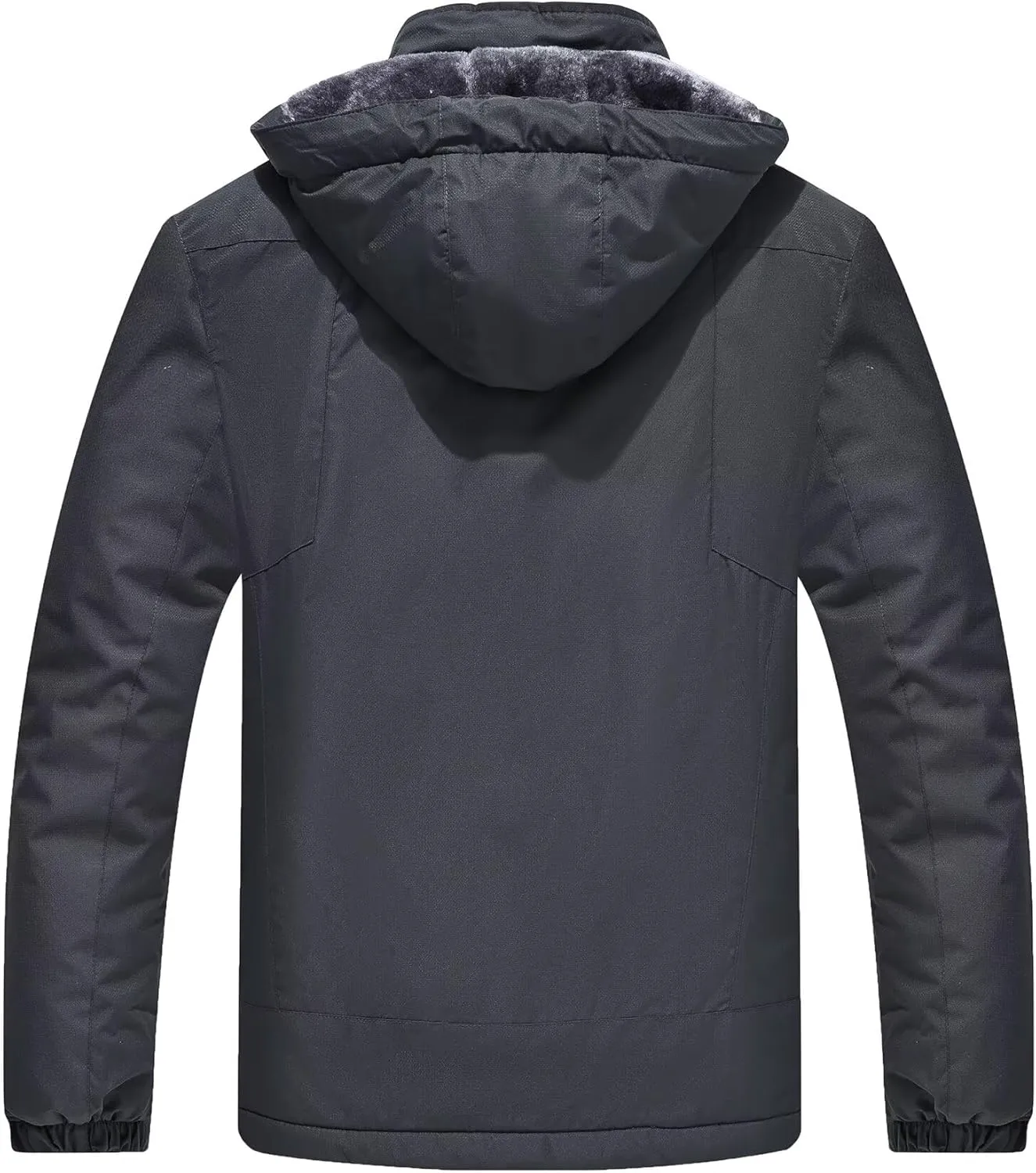 Men's Mountain Ski Jacket Waterproof Fleece Liner Snow Coat Warm Winter Windproof Hooded Raincoat