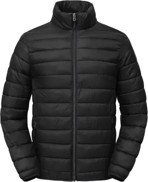 Men's Puffer Jacket Lightweight Warm Winter Coat with Zipper Pockets Insulated Ski Snow Down Jackets