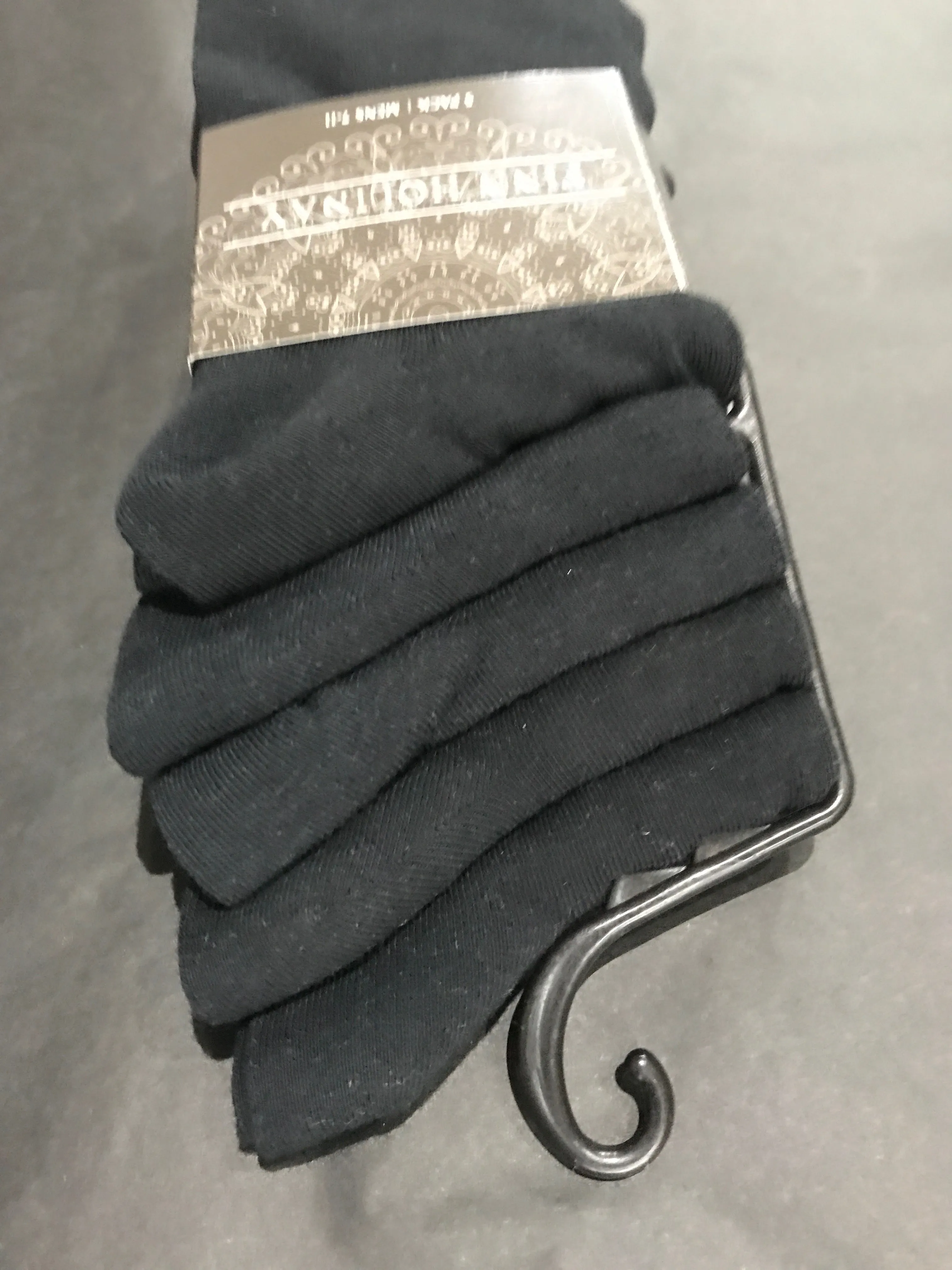 Mens Socks   5 Pack  Black Crew Socks