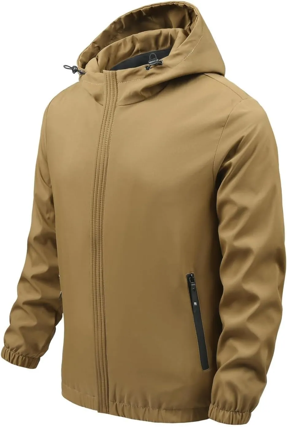 Men's Softshell Hiking Jacket Waterproof Fleece-Lined Lightweight Windbreaker for Outdoor