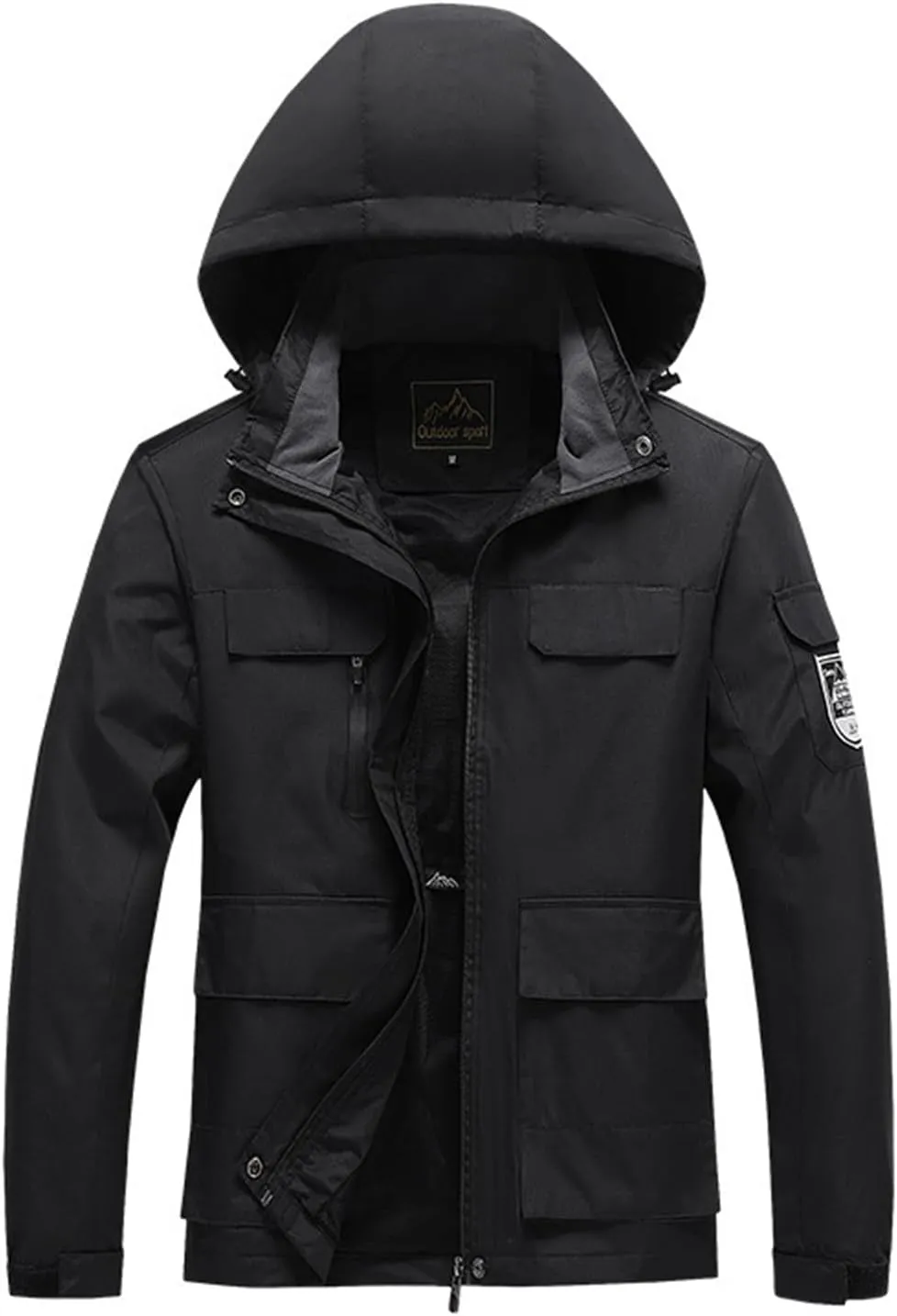 Mens Waterproof Ski Jacket Lightweight Warm Mountains Featuring Hooded Windbreaker for Outdoor Rain Wind Protection