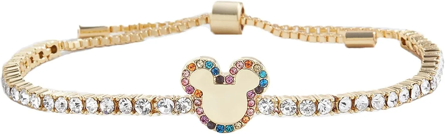 Mickey Mouse Silhouette Tennis Bracelets - Disney Jewelry & Accessories, Stacking Bracelet, Womens Fashion Jewelry