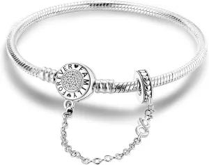 NARMO 925 Sterling Silver Bracelets for Women Love Heart Bracelets Butterfly Snake Bracelets fit Pandora Charm Beads Various Snake Charm Bracelets Size 6.7in-7.9in