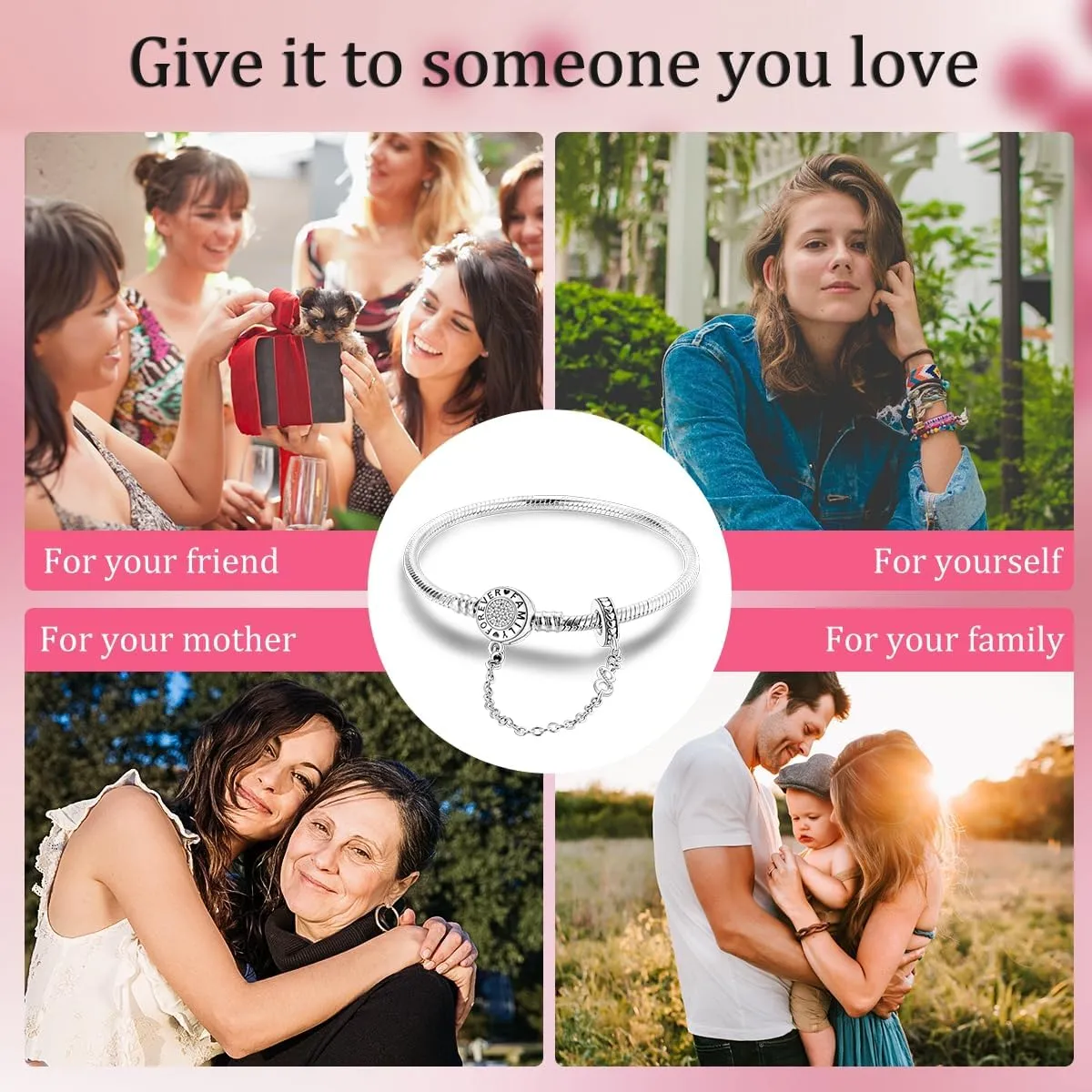 NARMO 925 Sterling Silver Bracelets for Women Love Heart Bracelets Butterfly Snake Bracelets fit Pandora Charm Beads Various Snake Charm Bracelets Size 6.7in-7.9in