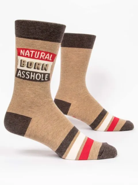Natural Born Asshole Men's-Crew Socks