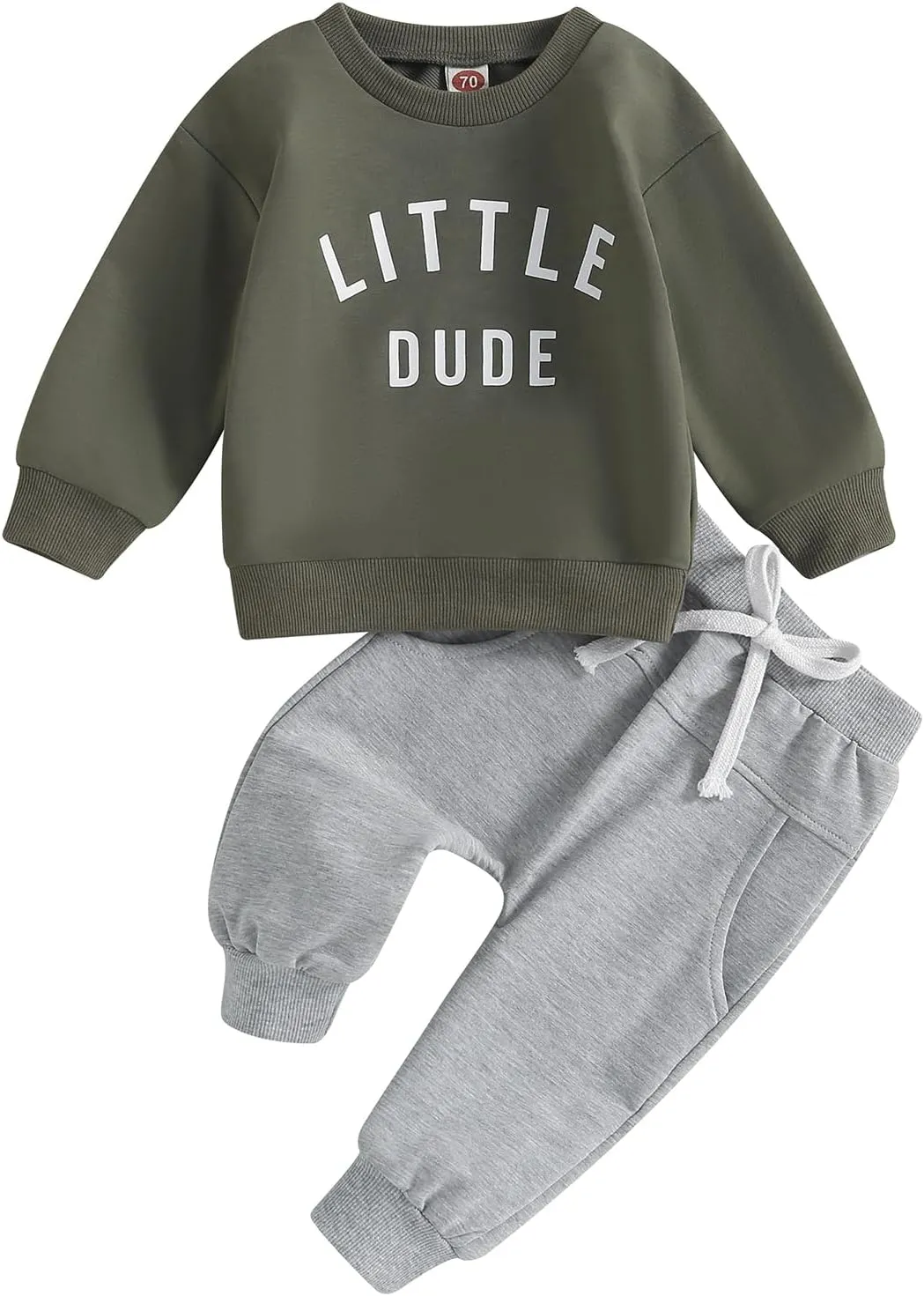 Newborn Baby Boy Fall Clothes Long Sleeve Round Neck Letter Print Sweatshirt Top Long Pants Cute Toddler Winter Outfits