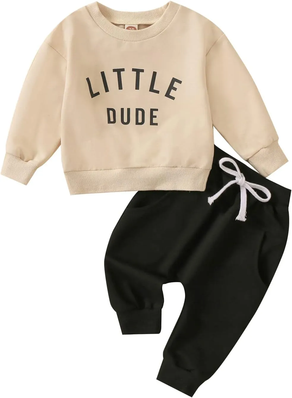 Newborn Baby Boy Fall Clothes Long Sleeve Round Neck Letter Print Sweatshirt Top Long Pants Cute Toddler Winter Outfits