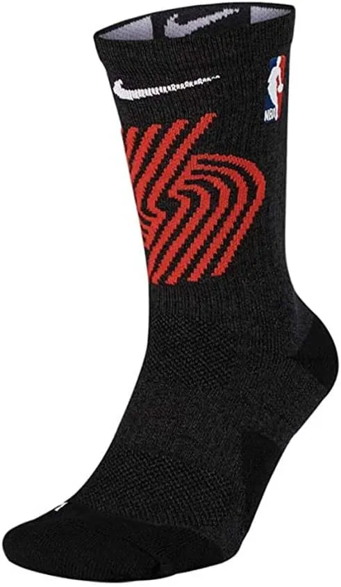 Nike Men's Portland Trail Blazers Elite Crew Socks (Large (Shoe Size 8-12))