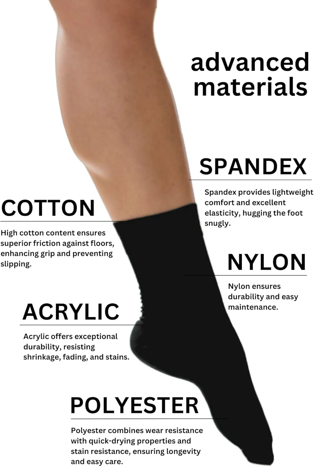 Non-Slip Socks for Dancers Contemporary Jazz Ballet Unisex Skin Tone Women Men