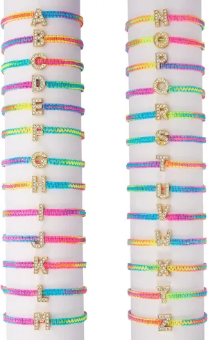 Ornaland Initial J Letter Bracelets for Women Handmade Charm Rope Braided Cord Bracelets Summer Colorful String Wave Bracelets Adjustable Friendship Bracelets Jewelry Gifts for Women