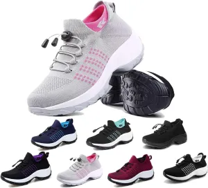 Orthopedic Sneakers Breathable Women Walking Shoes Slip on Trainers Women's Comfortable Casual Ladies Athletic Shoe Stretch Cushion Shoes