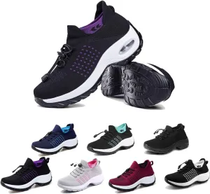 Orthopedic Sneakers Breathable Women Walking Shoes Slip on Trainers Women's Comfortable Casual Ladies Athletic Shoe Stretch Cushion Shoes
