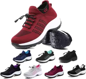 Orthopedic Sneakers Breathable Women Walking Shoes Slip on Trainers Women's Comfortable Casual Ladies Athletic Shoe Stretch Cushion Shoes