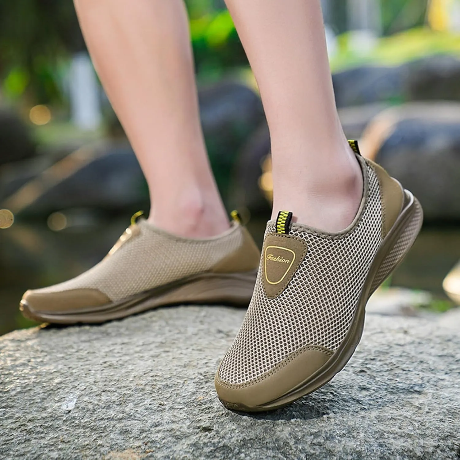 Outdoor Jogging Sneaker for Men Slip On Lightweight Breathable Fashion Sneaker Convenient Elderly Slip On Shoes