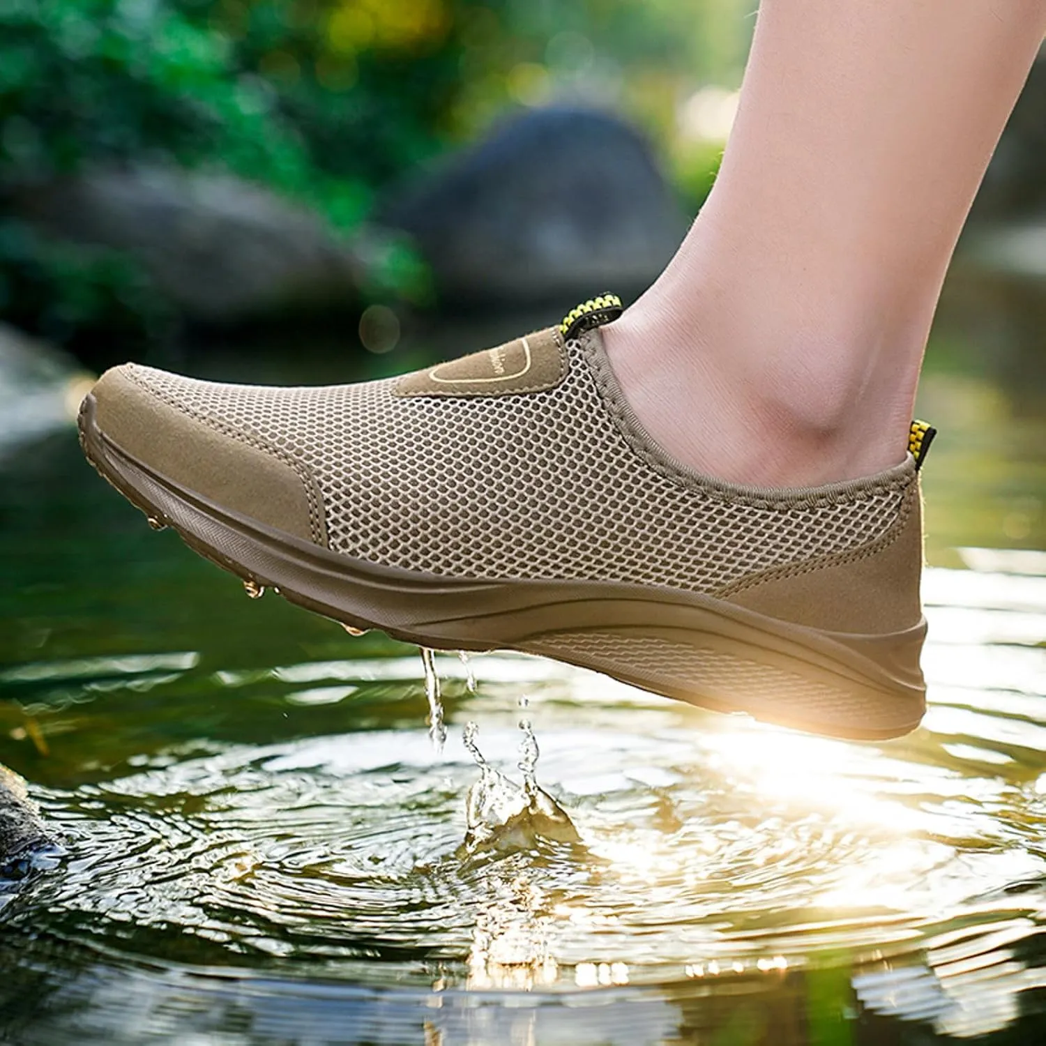 Outdoor Jogging Sneaker for Men Slip On Lightweight Breathable Fashion Sneaker Convenient Elderly Slip On Shoes