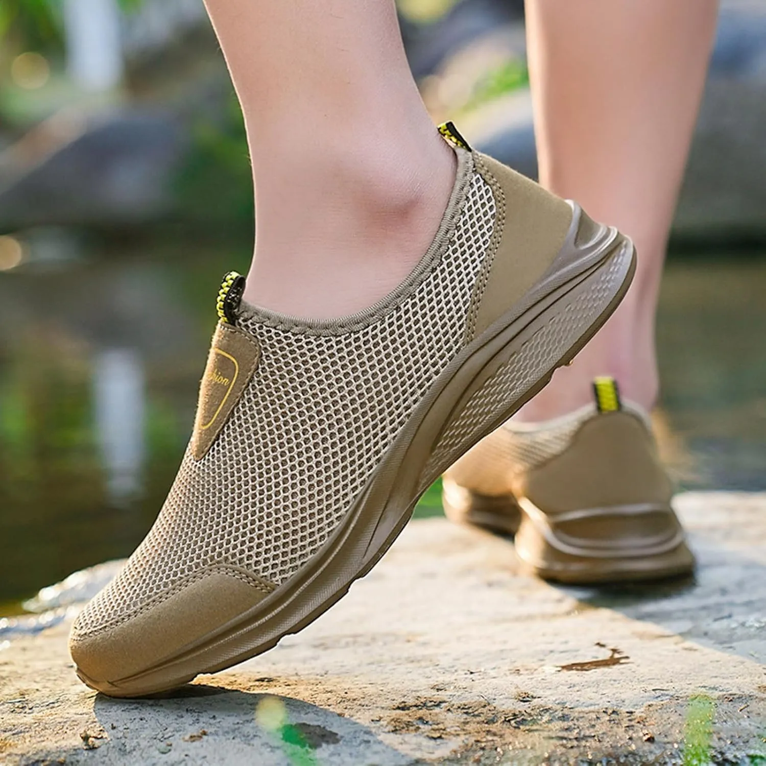 Outdoor Jogging Sneaker for Men Slip On Lightweight Breathable Fashion Sneaker Convenient Elderly Slip On Shoes