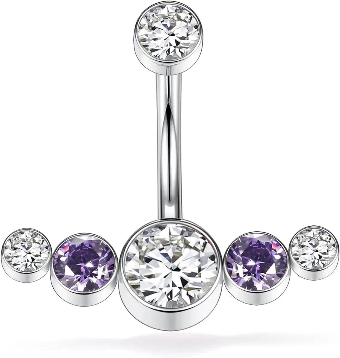 PEAKLINK Belly Button Ring 10mm 14G Belly Jewelry Titanium Navel Ring Internally Threaded Belly Barbell Navel Jewelry Navel Belly Piercing Jewelry for Women