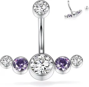 PEAKLINK Belly Button Ring 10mm 14G Belly Jewelry Titanium Navel Ring Internally Threaded Belly Barbell Navel Jewelry Navel Belly Piercing Jewelry for Women