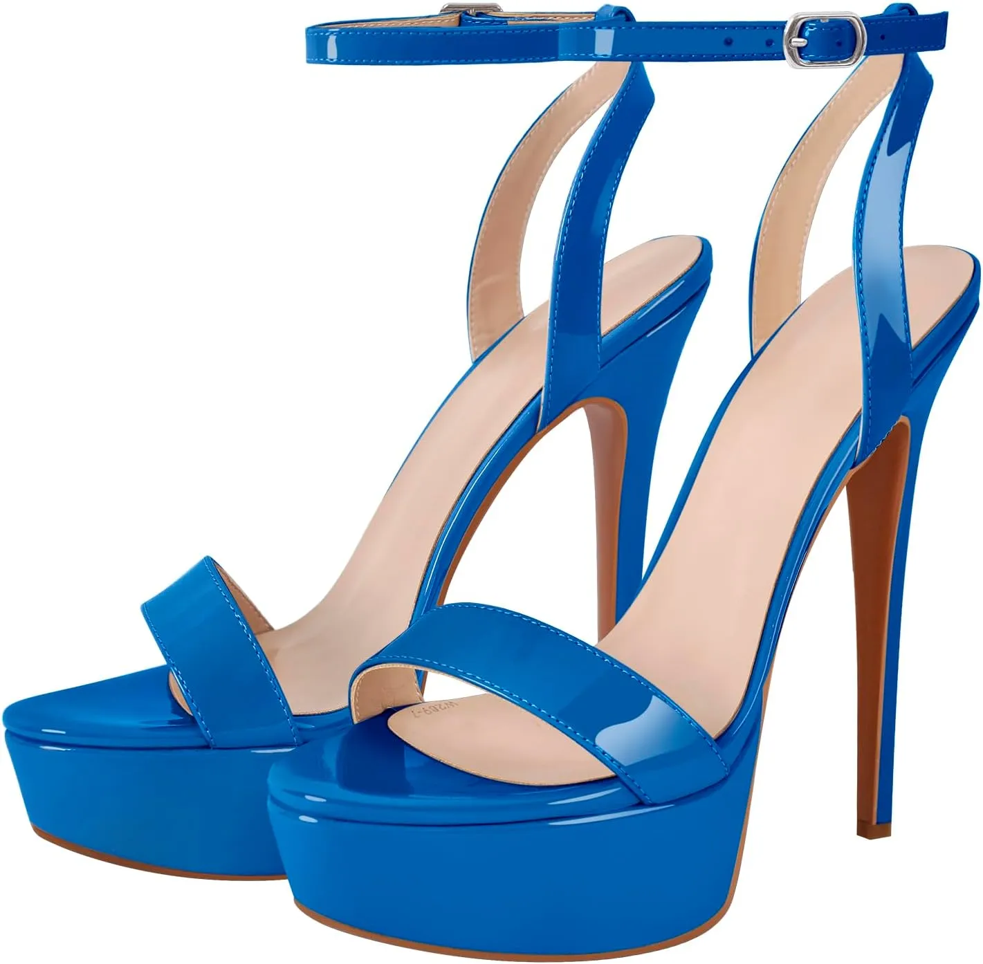 Platform Stiletto High Heels for Women, Round Open Toe Ankle Strap Sexy Heeled Sandals for Wedding Party Dress