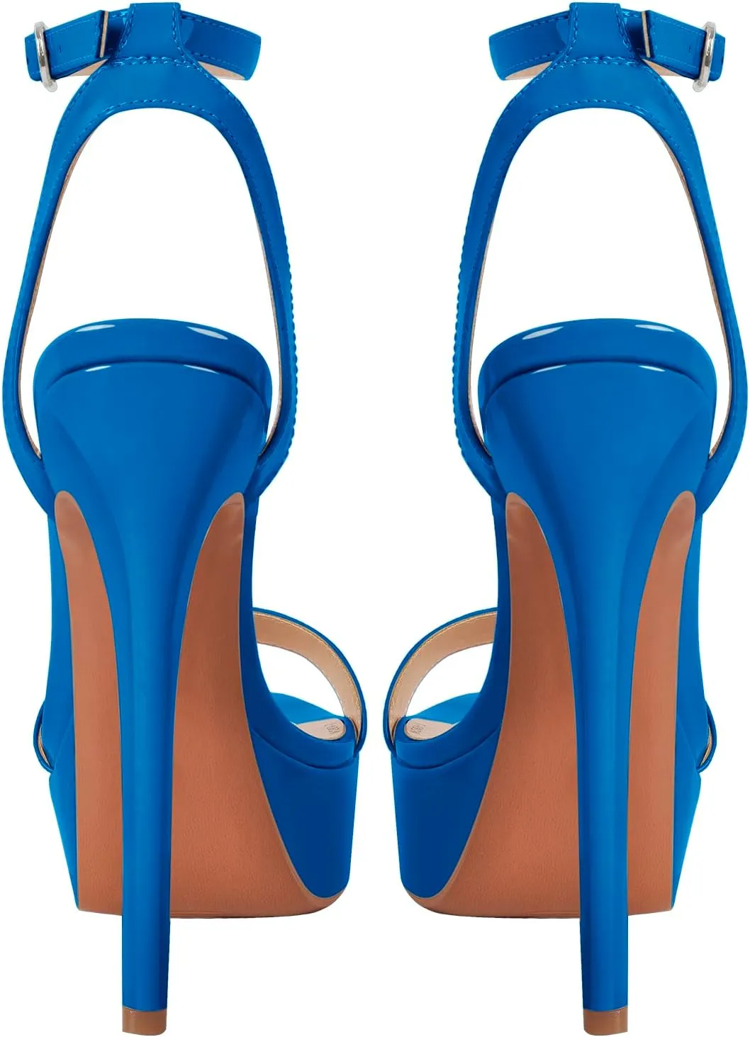 Platform Stiletto High Heels for Women, Round Open Toe Ankle Strap Sexy Heeled Sandals for Wedding Party Dress