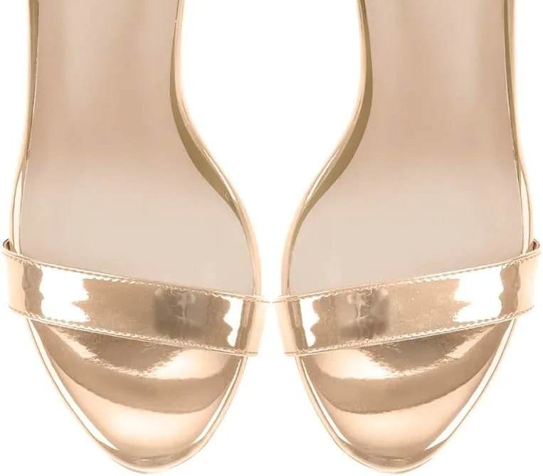 Platform Stiletto High Heels for Women, Round Open Toe Ankle Strap Sexy Heeled Sandals for Wedding Party Dress