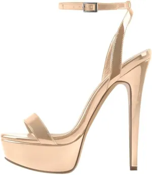 Platform Stiletto High Heels for Women, Round Open Toe Ankle Strap Sexy Heeled Sandals for Wedding Party Dress