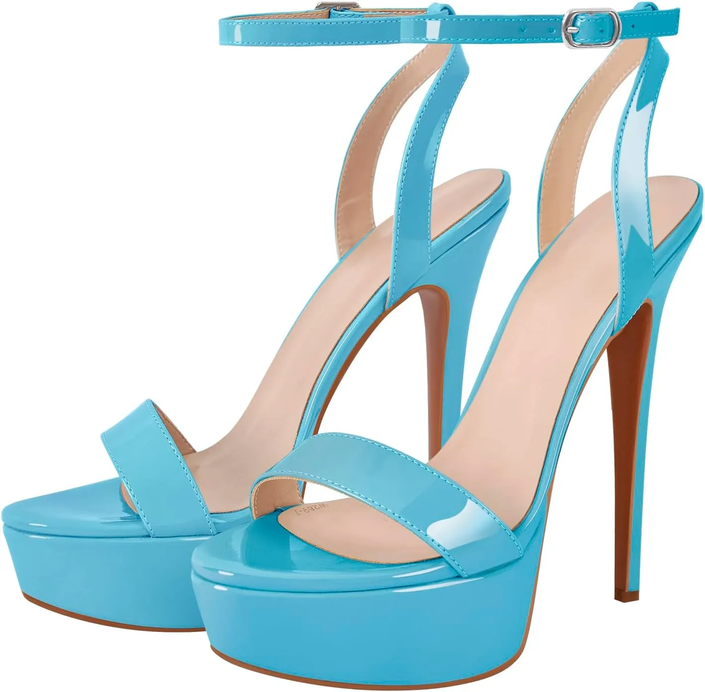 Platform Stiletto High Heels for Women, Round Open Toe Ankle Strap Sexy Heeled Sandals for Wedding Party Dress