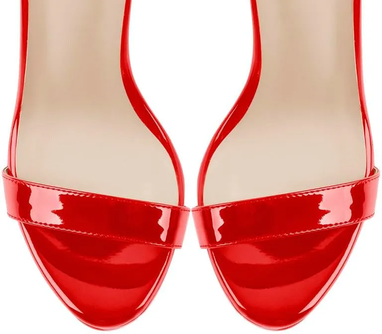 Platform Stiletto High Heels for Women, Round Open Toe Ankle Strap Sexy Heeled Sandals for Wedding Party Dress