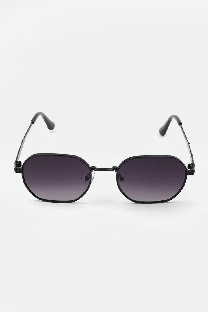 Polygon Metal Sunglasses - Black