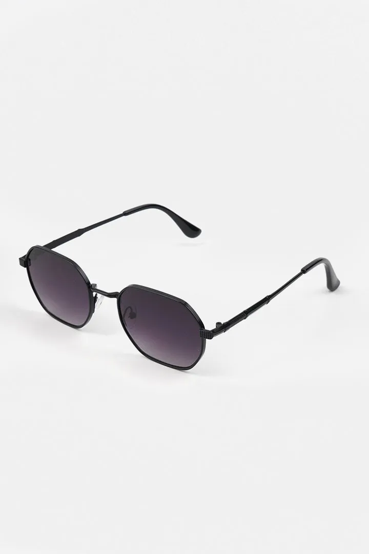 Polygon Metal Sunglasses - Black