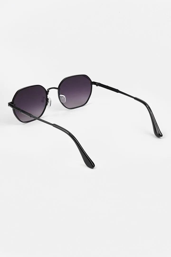 Polygon Metal Sunglasses - Black