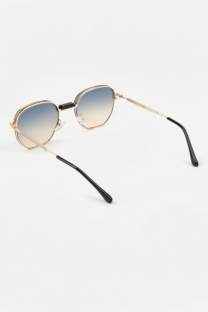 Polygon Metal Sunglasses - Gold