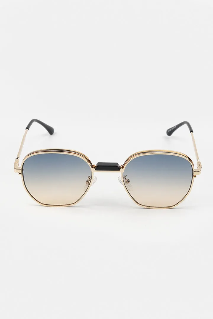 Polygon Metal Sunglasses - Gold