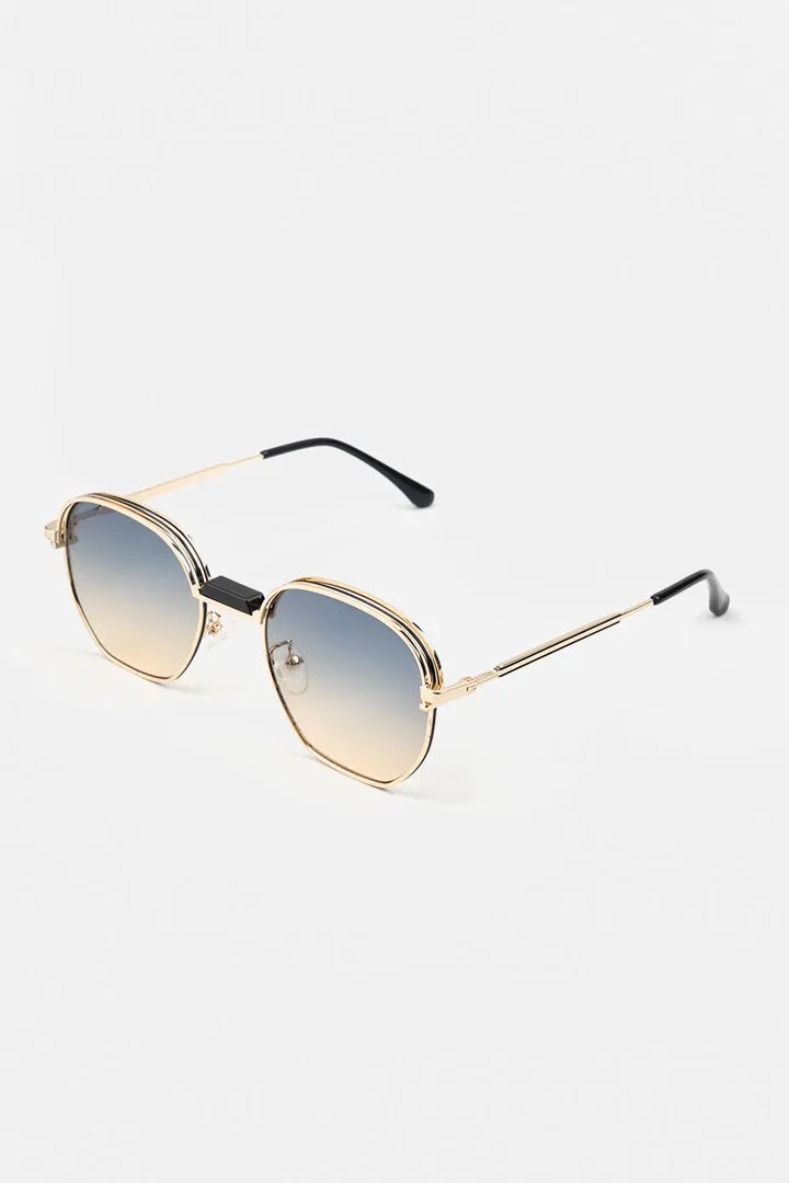 Polygon Metal Sunglasses - Gold