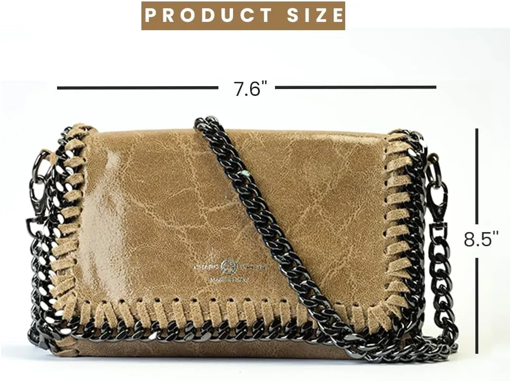 Premium Italian Leather Handmade in Florence, Italy. Small Crossbody Bag for Women with a Detachable Strap Made in Italy.